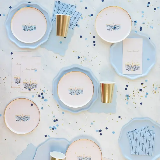 SKY BLUE SIGNATURE BOW SMALL NAPKINS {6}