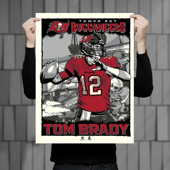 Phenom Gallery Tampa Bay Buccaneers Tom Brady 18" x 24" Deluxe Framed Serigraph {2}