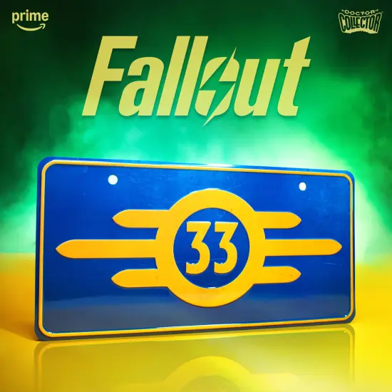 Doctor Collector: Fallout: License Plate - Vault 33 - Officially Licensed Based On The Hit Series, Collectible Memorabilia Decor, 13.19 x 6.3" {3}
