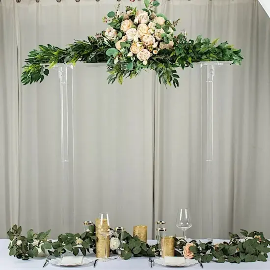 40 in Clear Over The Table Rectangular Acrylic Flower DISPLAY STAND Party Events {4}