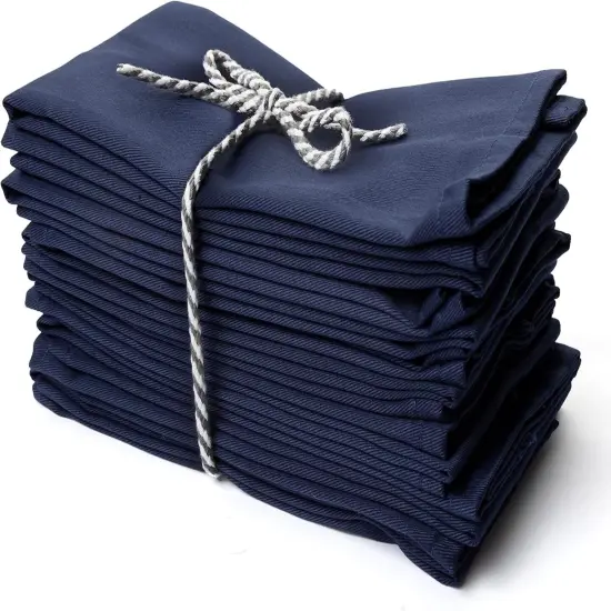 Kitchen Cloth Napkins 12 Pack 18X18 Inches Cotton Blend Soft Fabric with Hemmed Edges, Blue Dinner Napkins Washable Reusable and Durable Linen Napkins for Parties Table Setting Decor (Navy) {1}