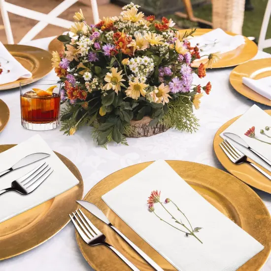 Disposable Napkins, 2-Ply 300 Count Paper Dinner Napkins, White Napkins Bulk for Wedding Party Bathroom and Everyday Use (16.2" X 15") {5}