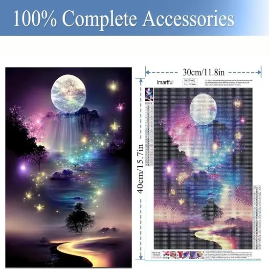 5D DIY Landscape Diamond Painting Kits for Adults- Full Drill Round Diamond Art Painting Kits for Beginners-Star Diamond Dots Gem Art Kit for Home Wall Decor (12x16 Inch) {4}