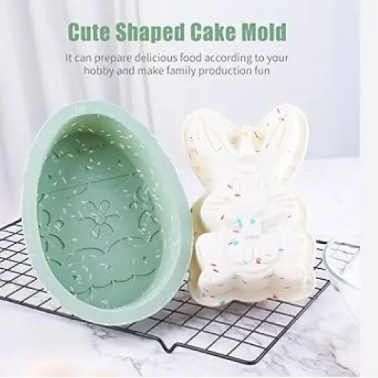 Easter Egg and Bunny Silcone Mold 2 PC {1}