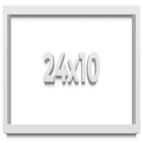 Panoramic Shadow Box 1" Depth White Picture Frame - UV Acrylic, Backing, Hanging Hardware {1}