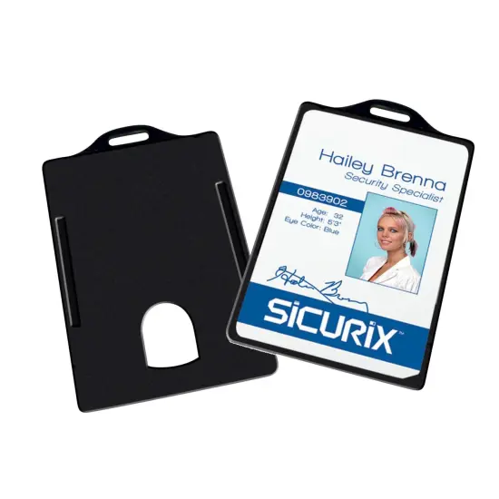 Badge Dispensers, Vertical, Black, Pack of 25 {1}