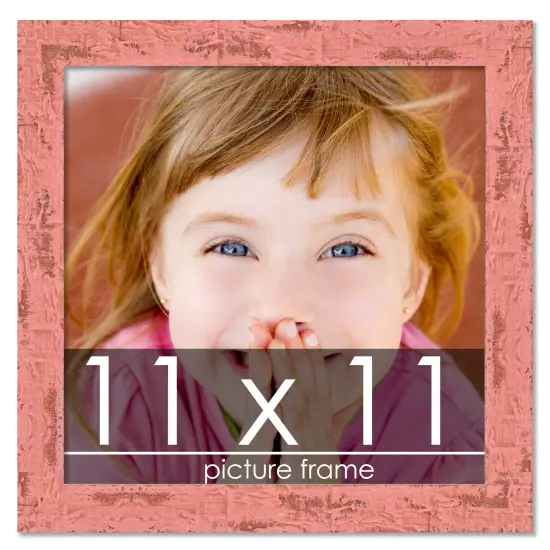 Square Shabby Chic Pink Picture Frame - UV Acrylic, Foam Board Backing, Hanging Hardware {1}