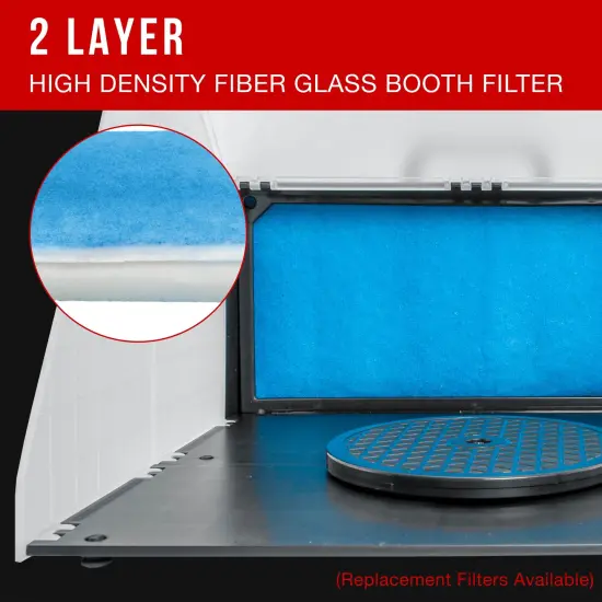 Portable Hobby Airbrush Spray Booth Kit with 7.5 in. Diameter Revolving Turntable (Exhaust Extension Hose Not Included) {5}
