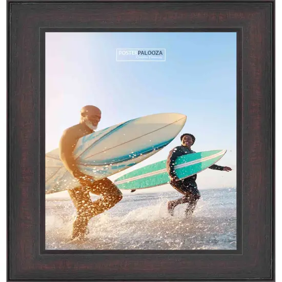 Distressed Brown Picture Frame - UV Acrylic, Backing Board, Hanging Hardware Included {5}