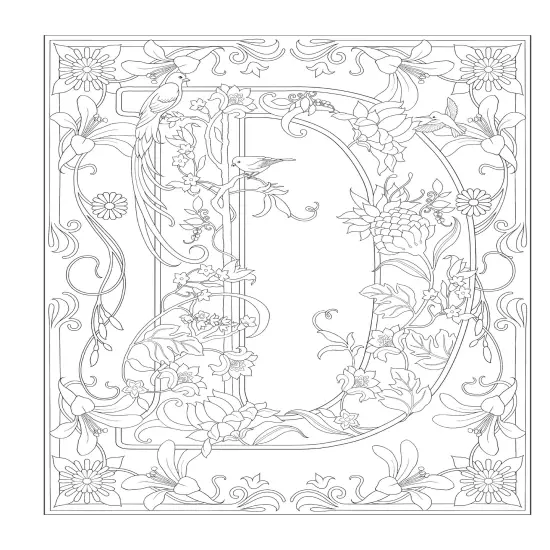 Creative Haven: Floral Alphabet Designs Coloring Book-Softcover {4}