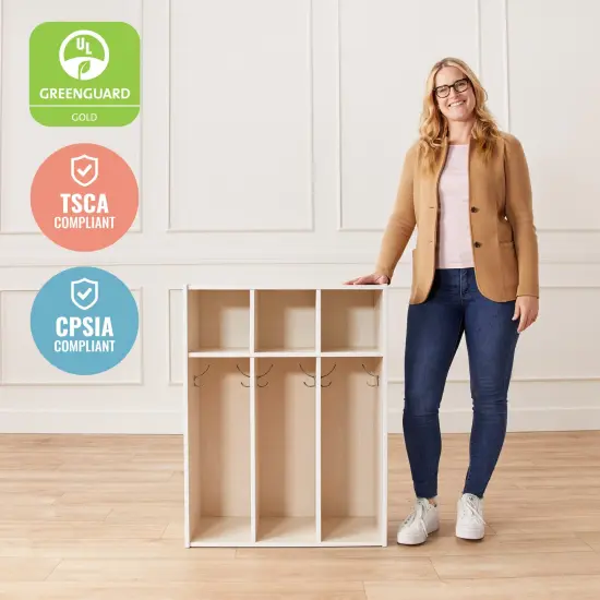 Streamline 3-Section Toddler Coat Locker White Wash {5}