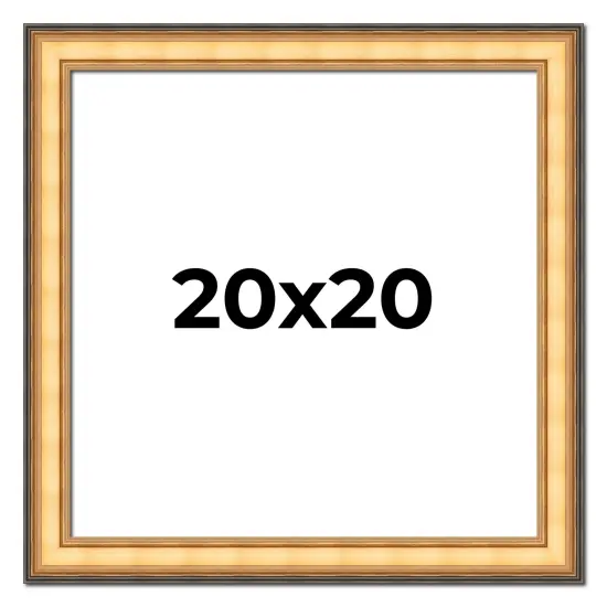 20x20 Traditional Gold Picture Frame - UV Acrylic, Foam Board Backing, Hanging Hardware {1}