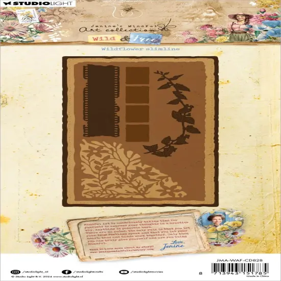Studio Light Jenine's Mindful Art Wild & Free Cutting Die-Nr. 828, Wildflower Slimline {3}