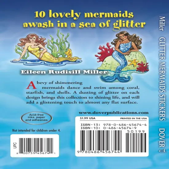 Glitter Mermaids Stickers-Softcover {4}