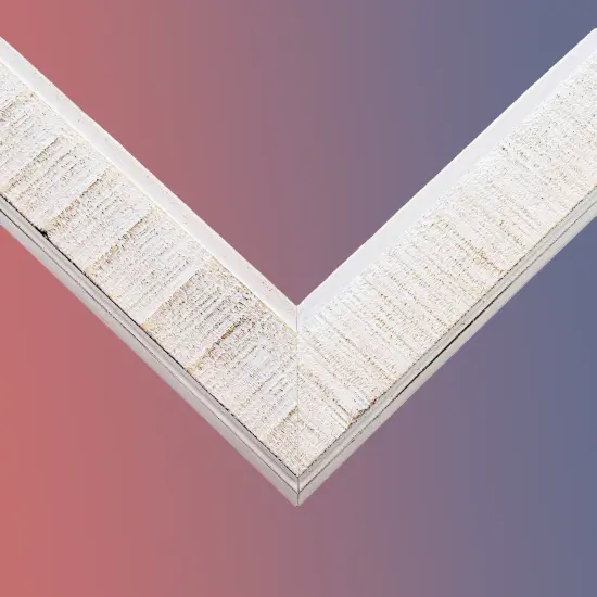 Photo Size Sculpted White Picture Frame - UV Acrylic, Foam Board Backing, Hanging Hardware {4}