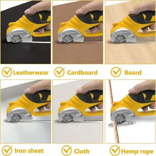 Cordless Electric Scissors，Automatic Scissors for Fabric Cutting，Cardboard Cutter Electric with 2 x Stainless Steel Rotary Blade，Power Rotary Cutter for Leather Carpet Plastic Cutting,Sewing {4}