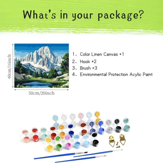 Mountain Paint by Number, Mount Whitney Paint by Numbers for Adults, Snow Mountains Landscape Wall Art, Sierra Nevada DIY Oil Painting on Canvas Without Frame, Nature Home Decor(16x20inch) Visit the Cawpom Store 4.0 4.0 out of 5 stars 2 ratings | {5}