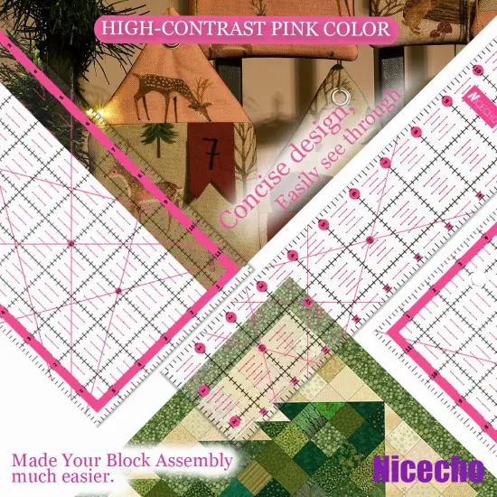 Rotary Cutter Set, Sewing Quilting Supplies,45mm & 28 mm Fabric Cutters,8 Rotary Cutter Blades,A3 Cutting Mat for Sewing,6x12 & 2.5x12 In Quilting Rulers,Ideal Quilt kits for Lovers & Beginners {5}