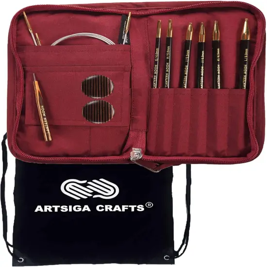 6-Inch Tunisian Interchangeable Crochet Hook Set Handcrafted Ebony {1}