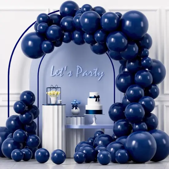 Navy Blue Balloons Latex Party Balloons Different Sizes 100Pcs 18 12 10 5In Blue Balloon Garland Arch Kit With Ribbon Balloon Strip For Birthday Wedding Anniversary Themed Party Decorations {1}