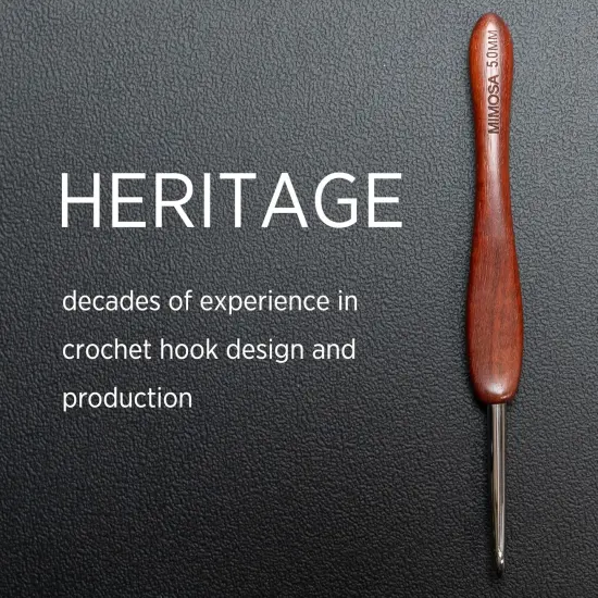 Mimosa 4mm Single Crochet Hook, Available in 0.6mm-6.5mm, Ergonomic Hand Polished Stainless Steel Inline Pointy Wood Handle Crochet Hook {4}