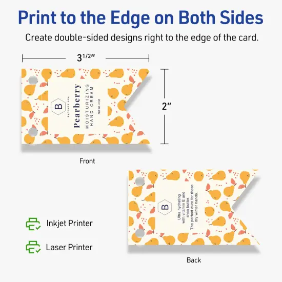 Avery Printable Banner Rectangle Flag Tags, Sure Feed Technology, 2" x 3-1/2", Matte Ivory Cardstock, Print-to-The-Edge, Laser/Inkjet Printable, 80 Total {6}