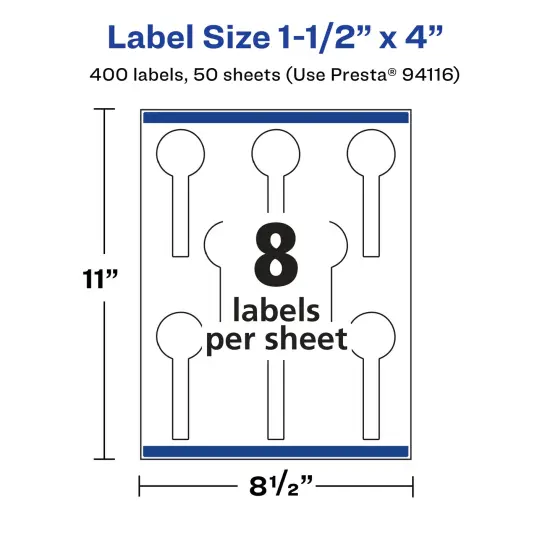 Avery Matte Clear Labels,1-1/2" x 4" Lollipop {5}