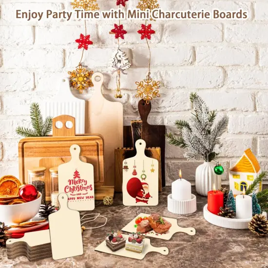 36 Pcs Mini Wooden Cutting Board for Crafts Small Charcuterie Boards Bulk(9.4" X 5.1") {2}