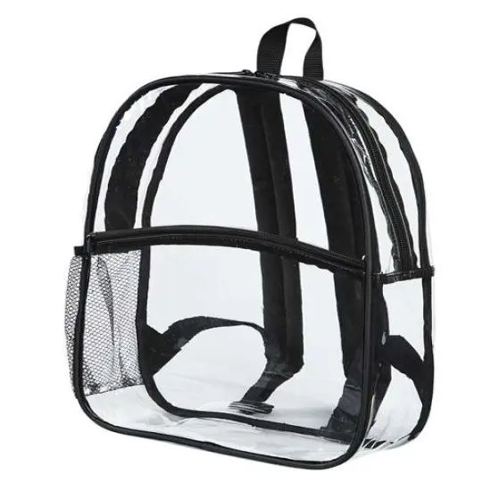 BAGedge&reg; Clear PVC Stadium Backpack with Padded Straps Zipper and Mesh Pockets {2}