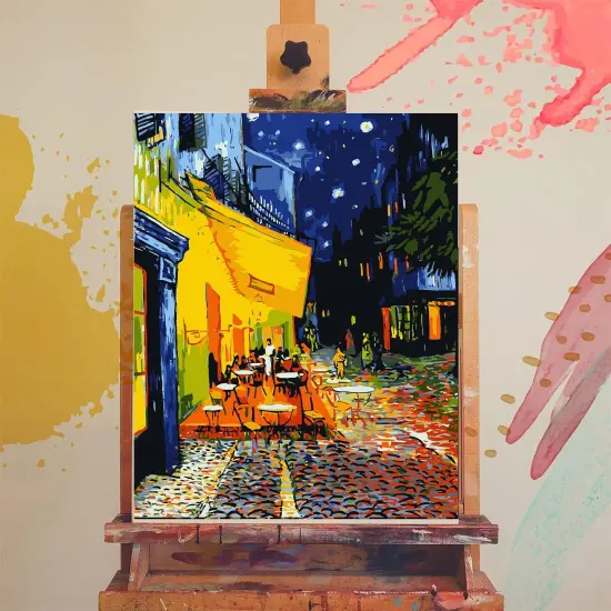 Paint by Numbers for Adults and Beginner, 4 Pack Van Gogh Starry Night, Without Frame DIY Oil Painting Acrylic Paints, Home Wall Decor Gift (16x19inch) {3}