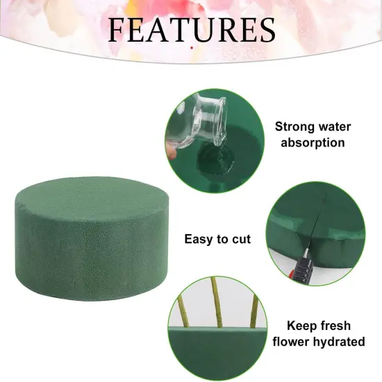 20PCS 3'' Wet Round Floral Foam Bricks {2}