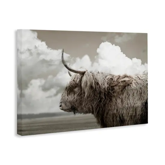 Stupell Industries Longhorn Cattle & Clouds View Canvas By CAD Designs {3}