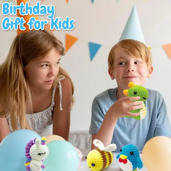 4Pcs Animal Crochet Kit for Beginners Kids Adults {5}