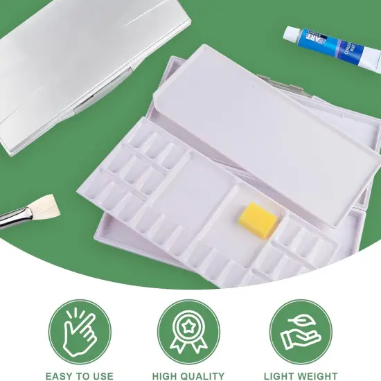 Airtight Leak-Proof Watercolor Palette, 24 Slightly Sloping Wells-3 Mixing Areas {3}