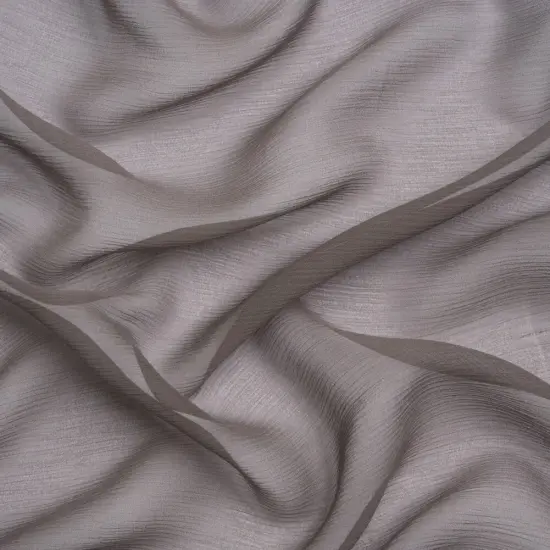 1 Yard Crinkled Silk Chiffon Dark Silver Sheer Lightweight Draping Fabric, 43 Inches Wide {1}