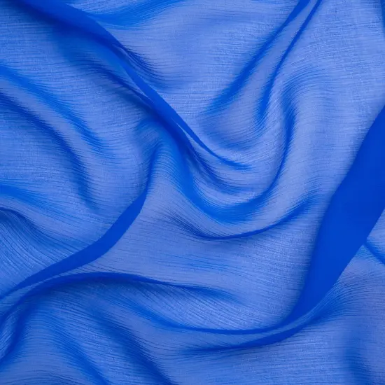 1 Yard Princess Blue Crinkled Silk Chiffon 43" Wide Premium Collection Silk Fabric {1}