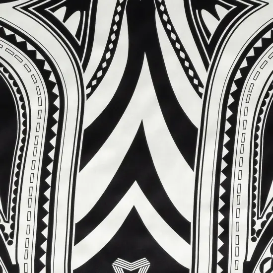 1 Panel Black and White Geometric Silk Charmeuse Panel 53" Wide for Dresses, Skirts & Scarves {2}