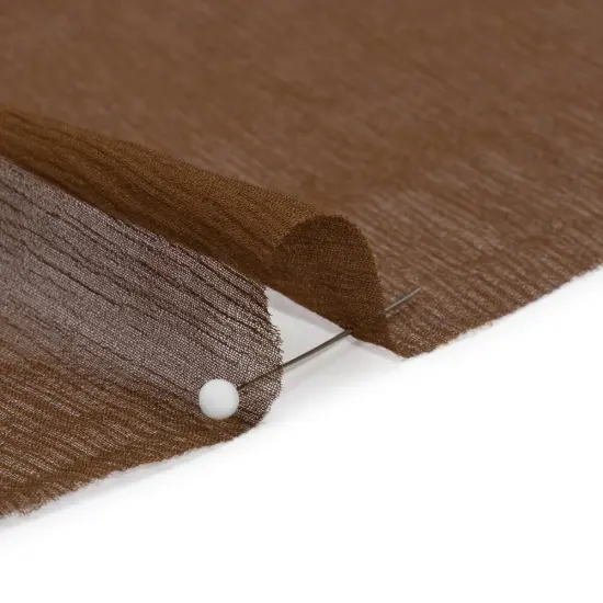1 Yard Chocolate Crinkled Silk Chiffon Premium Collection 43 inch Width {3}