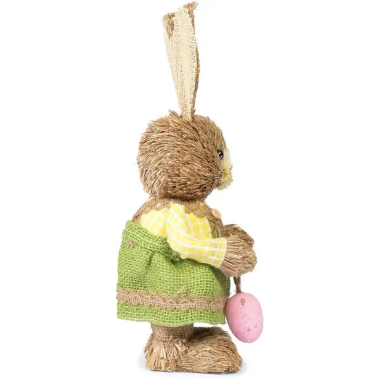 Juvale 2-Pack Standing Straw Woven Easter Bunny Figurines, 12-Inch Decorative Sisal Rabbit Statues for Party and Home Spring Decor, Garden Easter Decorations for Table Settings Brown {7}