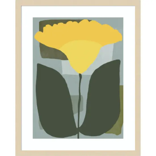 Big yellow bloom by Little Dean Wood Framed Wall Art Print {7}