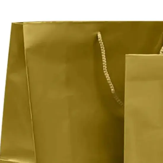 Luxury Euro Totes 6 1/4'' x 3 1/2'' x 8 1/2'' for Special Gift Wrapping Non-Metallic Gold {4}