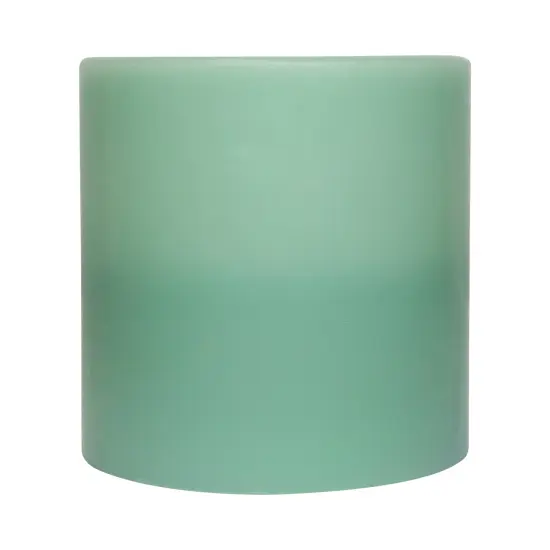 Northlight 6" Sage Green Battery Operated Flameless LED 3-Wick Flickering Wax Pillar Candle {7}
