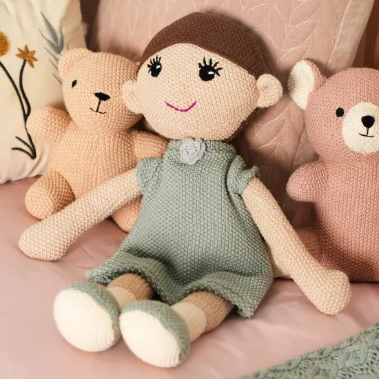 100% Handmade Cotton knitted Soft Princess Plush Toy Gray {4}