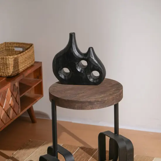 Decorative Rustic Charm Reclaimed Wood Vase-11 inch Height {1}