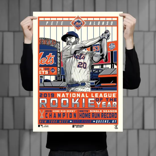 Phenom Gallery New York Mets Pete Alonso 2019 Rookie of the Year Deluxe Framed Serigraph Print {2}