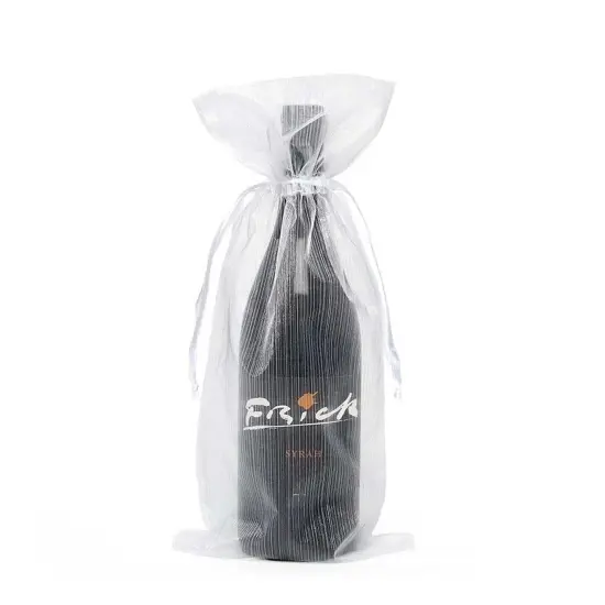 Elegant Brushed Organza Wine Bag 6 1/2" x 15" {2}