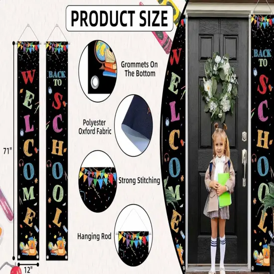 Welcome Back To School Banner Sign Backdrop(Back to School 2) {3}