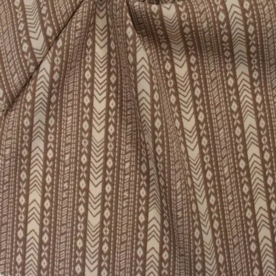 1 Yard Taupe Ivory Poly Spandex Print Apparel Fabric 57/58 Inch Width {2}