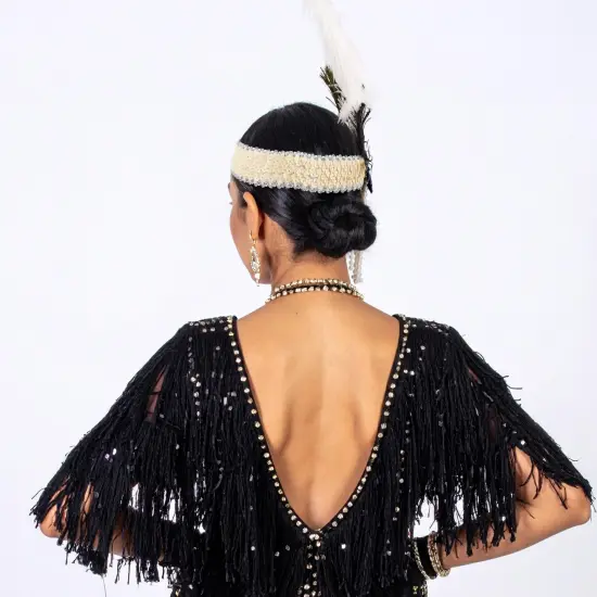 Roaring 20's Deluxe Costume Headband Beige {7}