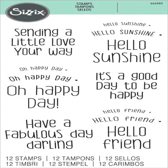 Sizzix Clear Stamps 12/Pkg-Sending A Little Love {1}